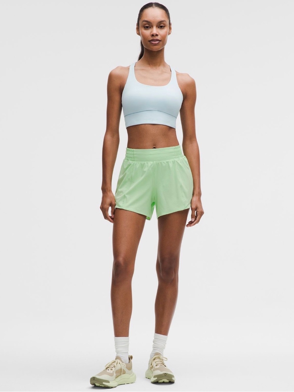 Lululemon Hotty Hot high rise lined shorts 4” Kale Krush sz 4